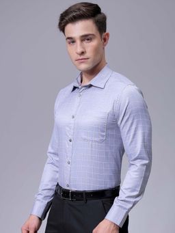 The Indian Garage Co - Men Slim Fit Striped Full Sleeves Cutaway Collar Formal Shirt