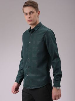 The Indian Garage Co - Men Slim Fit Full Sleeves Cutaway Collar Casual Shirt