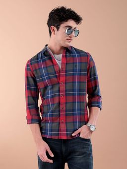 The Indian Garage Co - Men Regular Fit Checks Full Sleeves Casual Shirt Multicolour