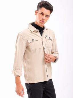 The Indian Garage Co - Men Slim Fit Placement Print Full Sleeves Casual Shirt