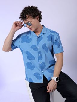The Indian Garage Co - Men Relaxed Fit Abstract Printed Half Sleeves Cuban Collar Casual Shirt