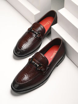 EGOSS - Platinum Genuine Leather Brown Formal Loafers