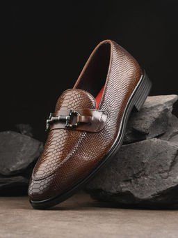 EGOSS - Platinum Genuine Leather Tan Formal Loafers