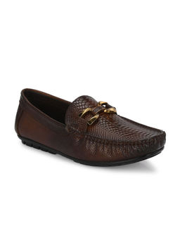 EGOSS - Platinum Genuine Leather Brown Casual Loafers