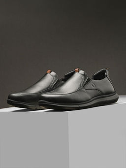 EGOSS - Zero Gravity Genuine Leather Black Casual Sneakers