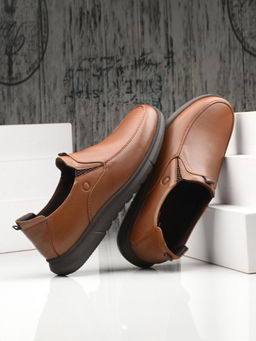 EGOSS - Zero Gravity Genuine Leather Tan Casual Sneakers