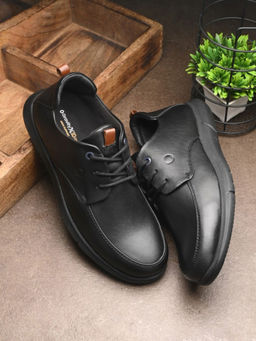 EGOSS - Zero Gravity Genuine Leather Black Casual Sneakers