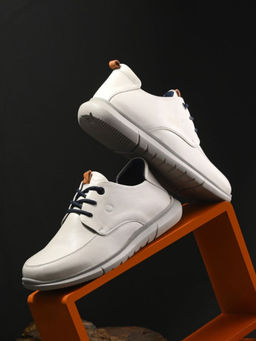 EGOSS - Zero Gravity Genuine Leather Ivory Casual Sneakers