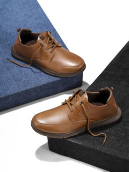 EGOSS - Zero Gravity Genuine Leather Tan Casual Sneakers