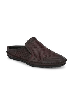 EGOSS - Comforts Genuine Leather Maroon Casual Mules