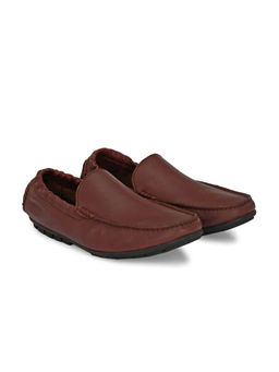 EGOSS - Ultimate Socks Genuine Leather Maroon Casual Loafers