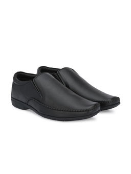 EGOSS - Stretch Genuine Leather Black Casual Slip On Sneakers