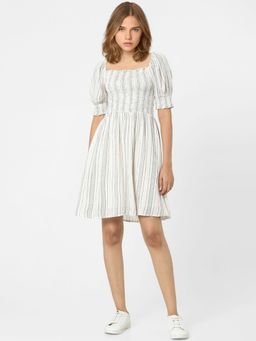 ONLY - Women Striped Beige Dress