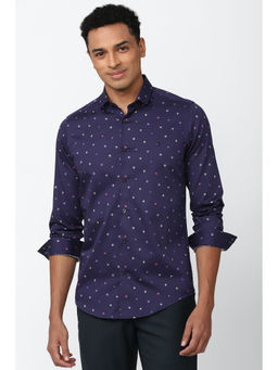 Simon Carter - Printed Purple Shirt for Men