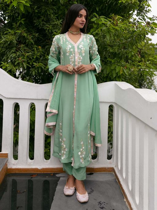 green emerald velvet dress Saba Green – My Divine Collection main image 0