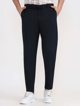JadeBlue - Men's Navy Blue Track Pant Regular Fit Cotton Stretch Solid Pattern Comfortabl