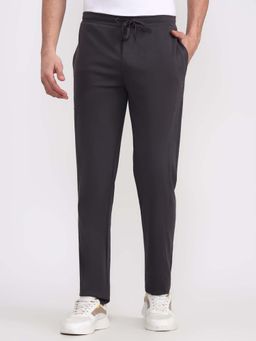 JadeBlue - Men's Steel Grey Track Pant Slim Fit Cotton Blend Solid Pattern Comfortable Ev