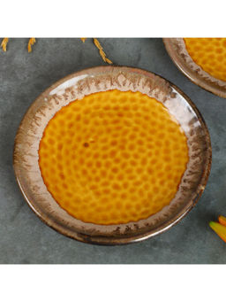 Amalfiee Ceramics - Handmade 7" Exclusive Swarn Speckled Quater Plates Set Of 2Pcs