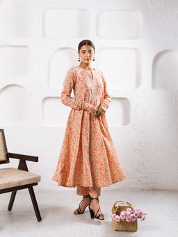 MARCHE - Peach Gardenia Kurta (Set of 2)