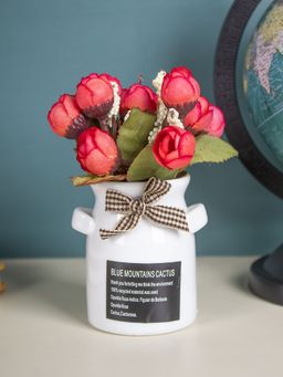 Voncasa - Flower with Pot - White