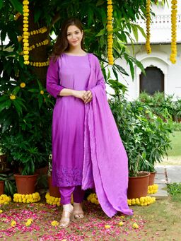 Roohaniyat - Purple Ombre Suit (Set of 3)