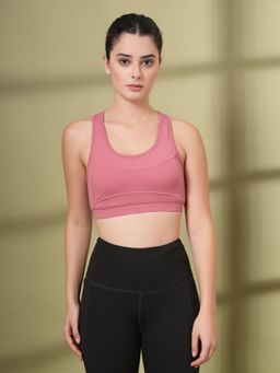 CHKOKKO - Pink Non-Wired Workout High Support Lightly Padded Sports Bra