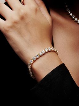 MISS JO - Brilliant Round Shaped 6Mm Solitaire Tennis Bracelet