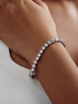 MISS JO - Heart Shaped Solitaire Tennis Bracelet