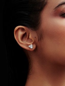 MISS JO - Heart Shaped Solitaire Stud Earrings
