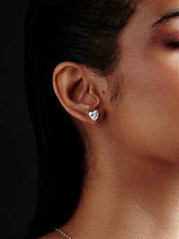 MISS JO - Heart Shaped Solitaire Stud Earrings