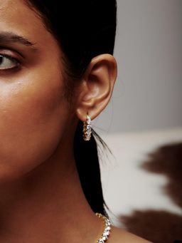 MISS JO - Brilliant Round Shaped Solitaire Hoop Earrings