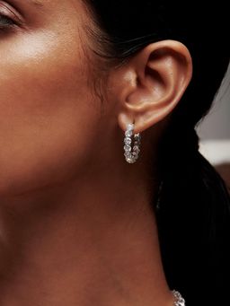 MISS JO - Brilliant Round Shaped Solitaire Hoop Earrings
