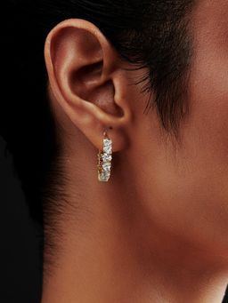 MISS JO - Heart Shaped Solitaire Hoop Earrings