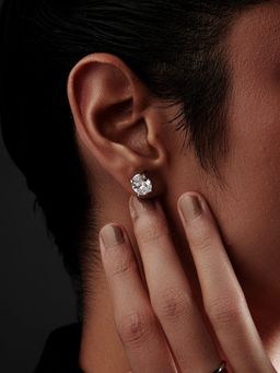 MISS JO - Oval Shaped Solitaire Stud Earrings