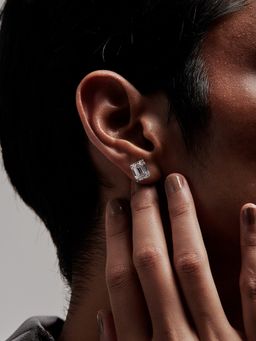 MISS JO - Emerald Cut Solitaire Stud Earrings