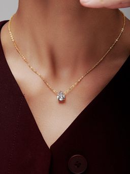 MISS JO - Pear Shaped Soliatire Necklace