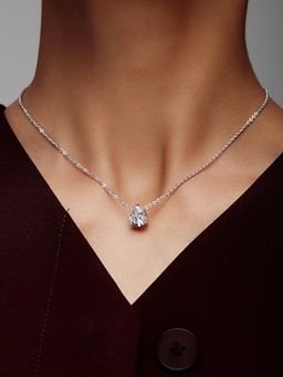 MISS JO - Pear Shaped Soliatire Necklace