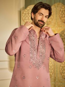 SOJANYA - Lavender Cotton Silk Festive Kurta