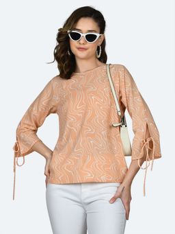 Zink London - Women Peach Printed Top
