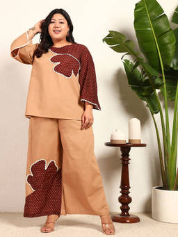Deebaco - Colorblock Patch Work Women Co-Ord Set
