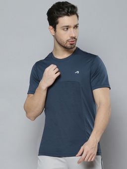 Alcis - Men Navy Blue Solid T-shirt