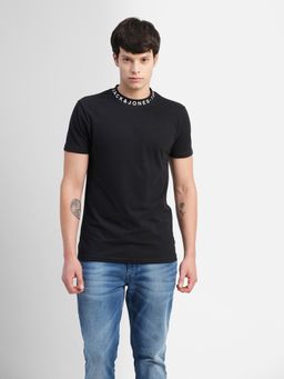 Jack & Jones - Black Logo Print Crew Neck T-shirt