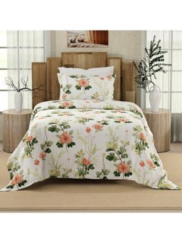 Layers - 200 Tc Botanical Floral Bedsheet with Pillow Cover (Single)