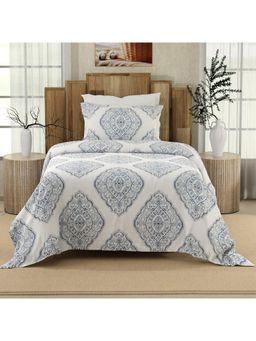 Layers - 200 Tc Blue Bedsheet with Pillow Cover (Single)