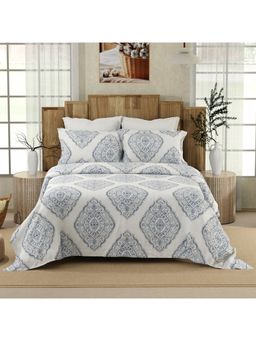 Layers - 200 Tc Caprice Blue Bedsheet with Pillow Covers (King)
