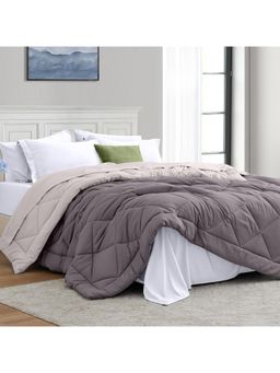 Indra's - Grey 100% Microfibre 150 Gsm Double Reversible Comforter