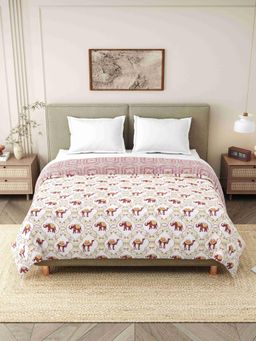 Indra's - Red 150 Gsm Viscose Cotton Single Jaipuri Quilt