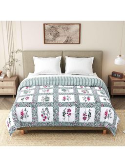 Indra's - Green 150 Gsm Viscose Cotton Single Jaipuri Quilt