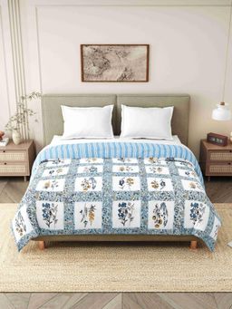 Indra's - Blue 150 Gsm Viscose Cotton Single Jaipuri Quilt