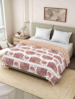 Indra's - Red 150 Gsm Viscose Cotton Single Jaipuri Quilt